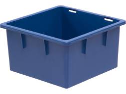 Ящик пластиковый сплошной, 385x385x225 мм, 23 л, синий [415]